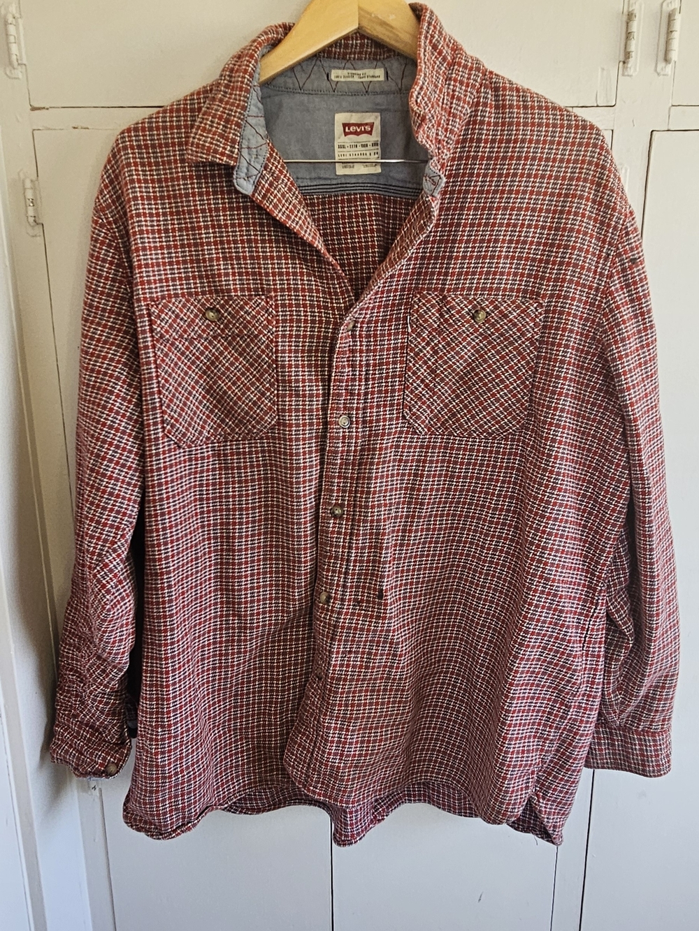 Levi's Men's Red Plaid Button-Up Shirt Size 3X